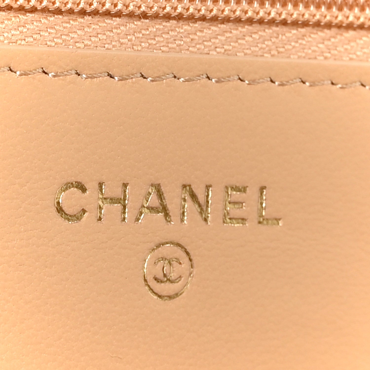 Chanel Lambskin Quilted Wallet On Chain WOC Beige Black 6 of 11