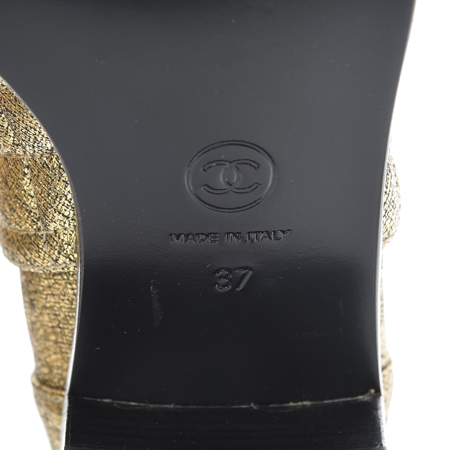Metallic Goatskin Cap Toe Short Boots 37 Gold Black