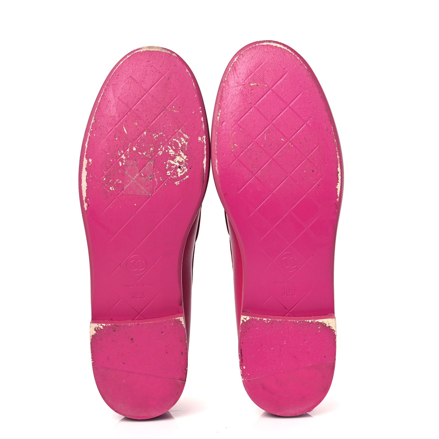 Lambskin Quilted CC Turnlock Loafers 39.5 Fuchsia
