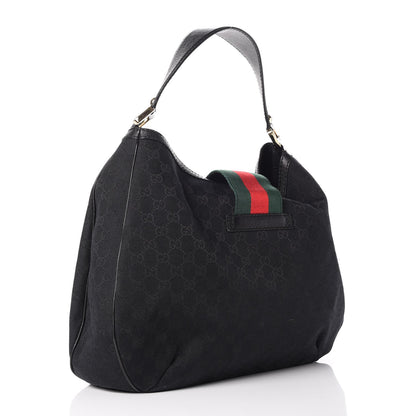 Gucci Monogram Large New Ladies Web Hobo Black 3 of 7