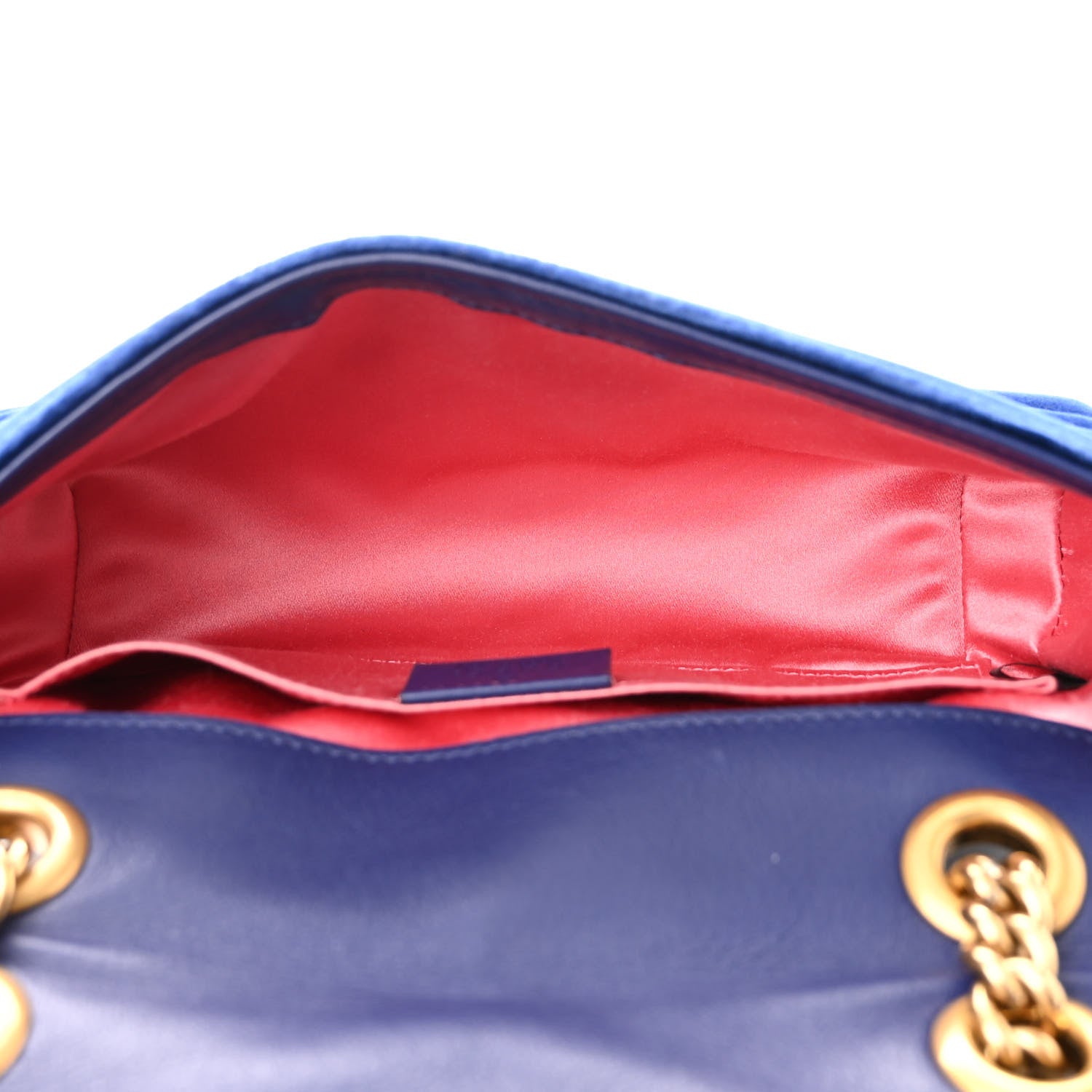 Gucci Velvet Matelasse Mini GG Marmont Shoulder Bag Cobalt Blue 5 of 10