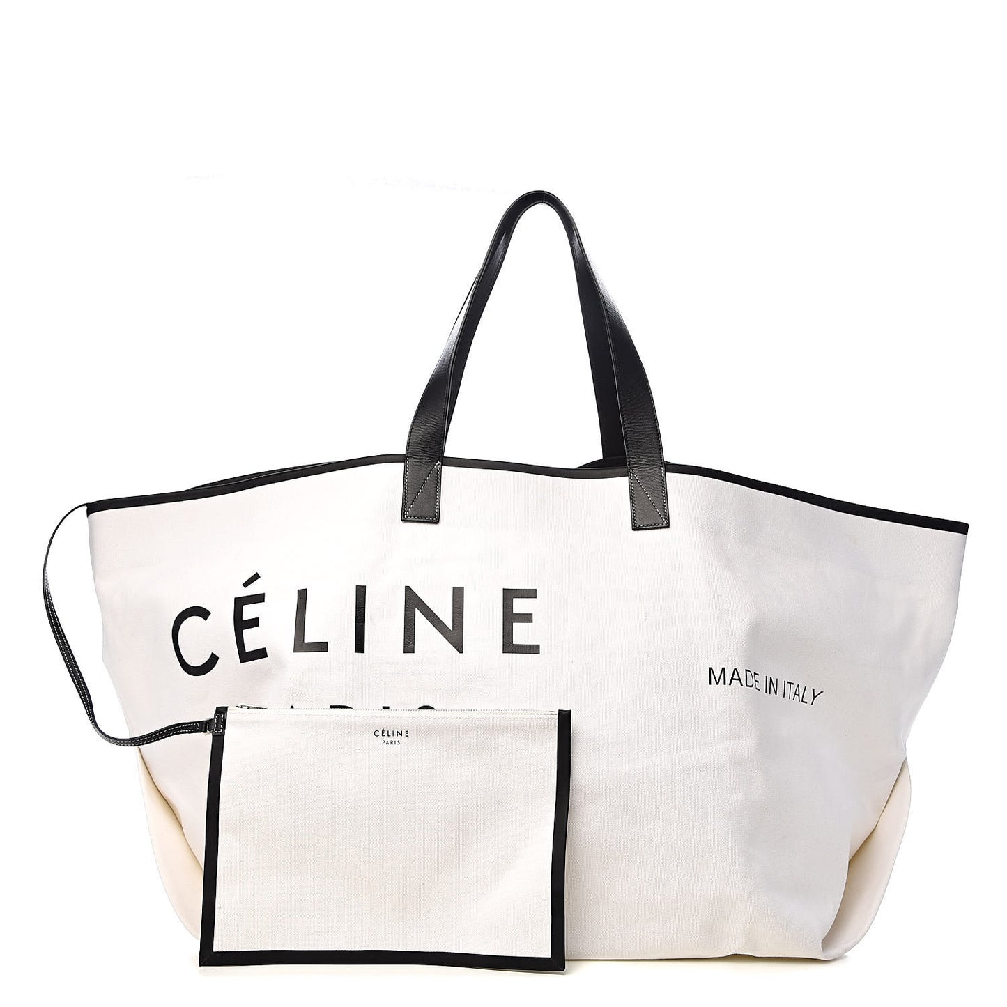 Textile Large Made In Tote White Black