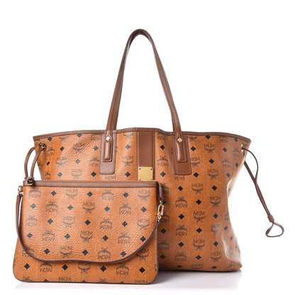 MCM Visetos Large Liz Reversible Shopper Tote Cognac 1 of 20