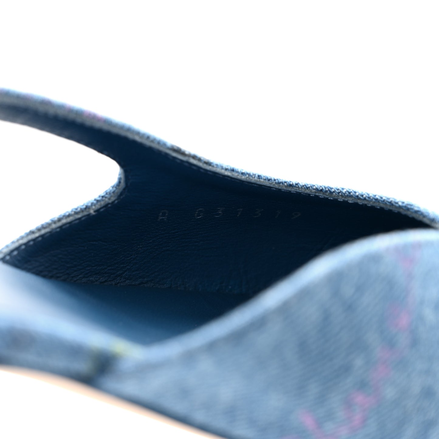 Denim Printed Denim Mood Cap Toe CC Slingback Flats 38 Light Blue Multicolor