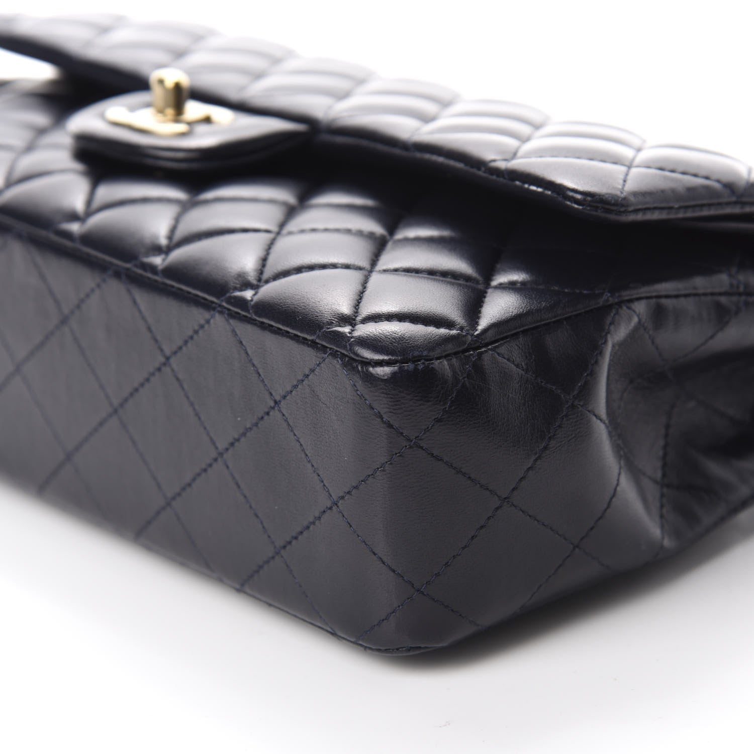 Chanel Lambskin Quilted Medium Double Flap Navy 7 of 12