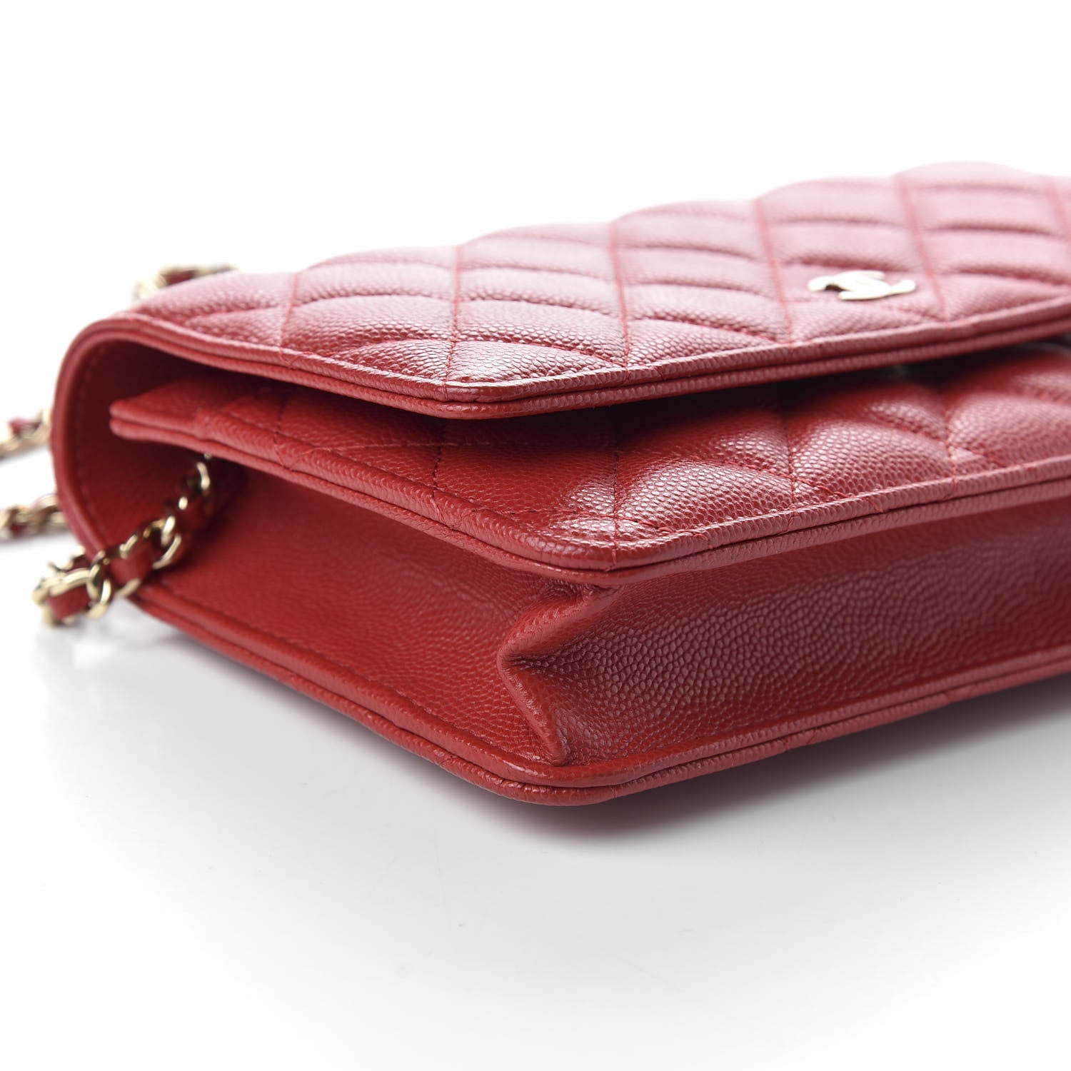 Chanel Caviar Quilted Wallet On Chain WOC Red 6 of 11