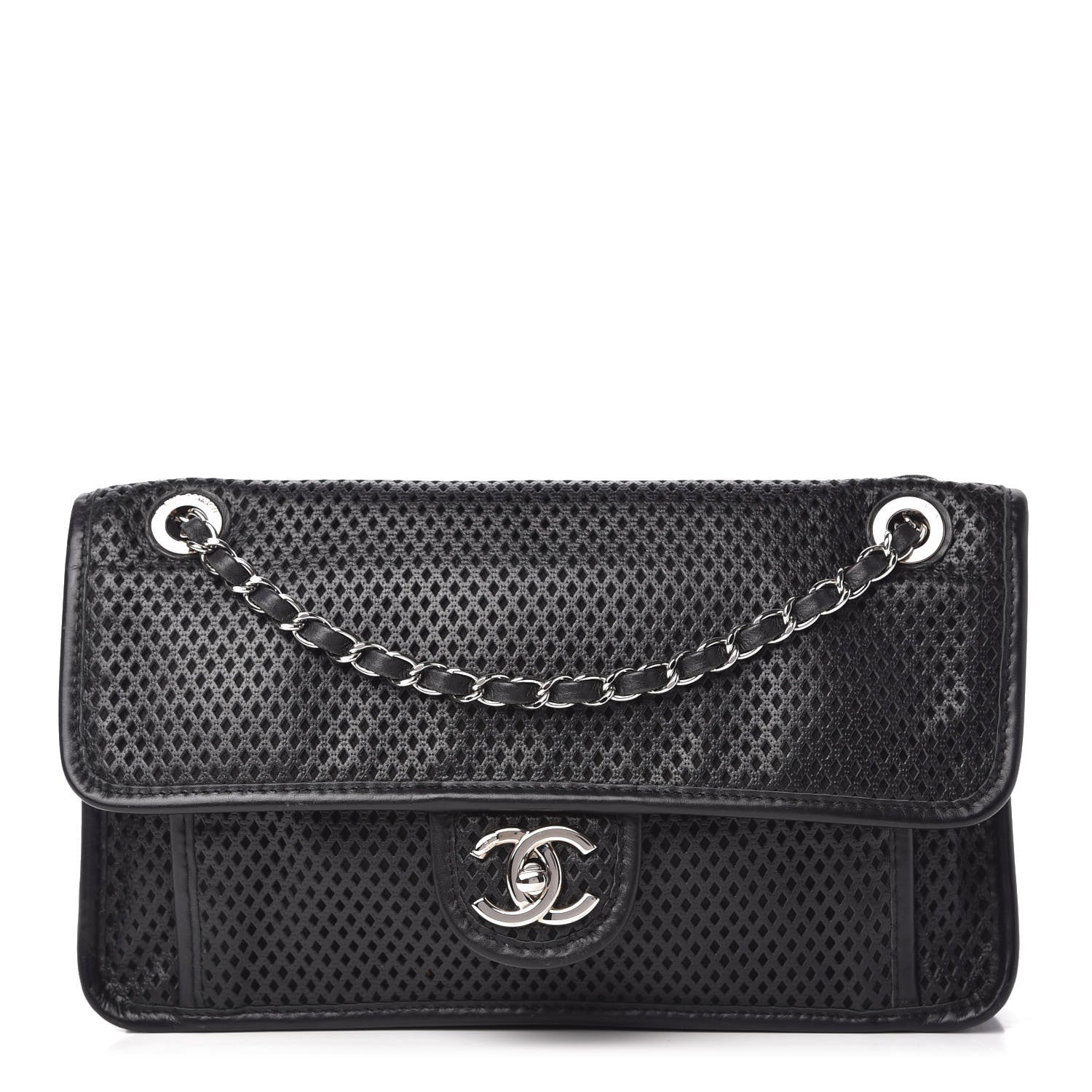 Chanel Perforated Calfskin Large Up In The Air Flap Black 1 of 10