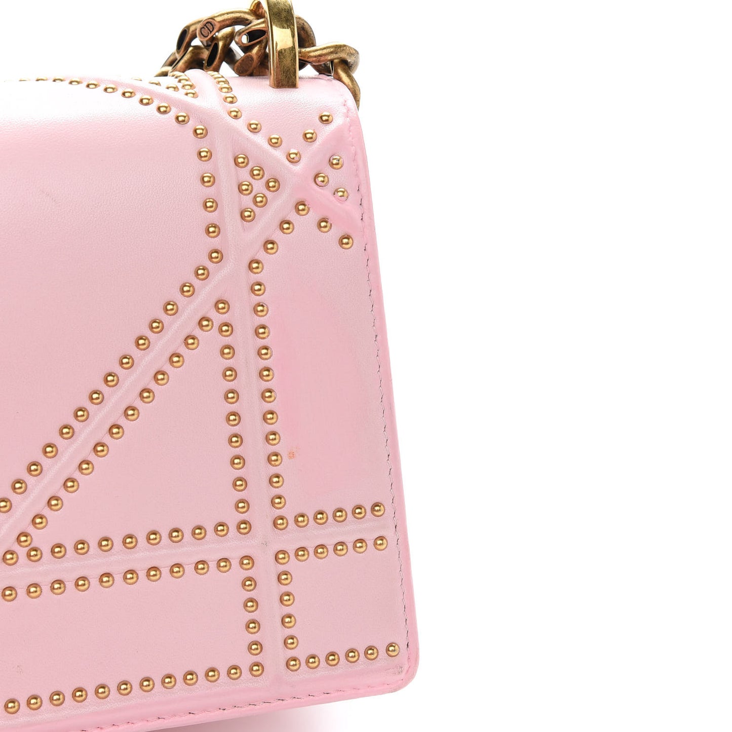 Lambskin Studded Small Diorama Flap Bag Light Pink