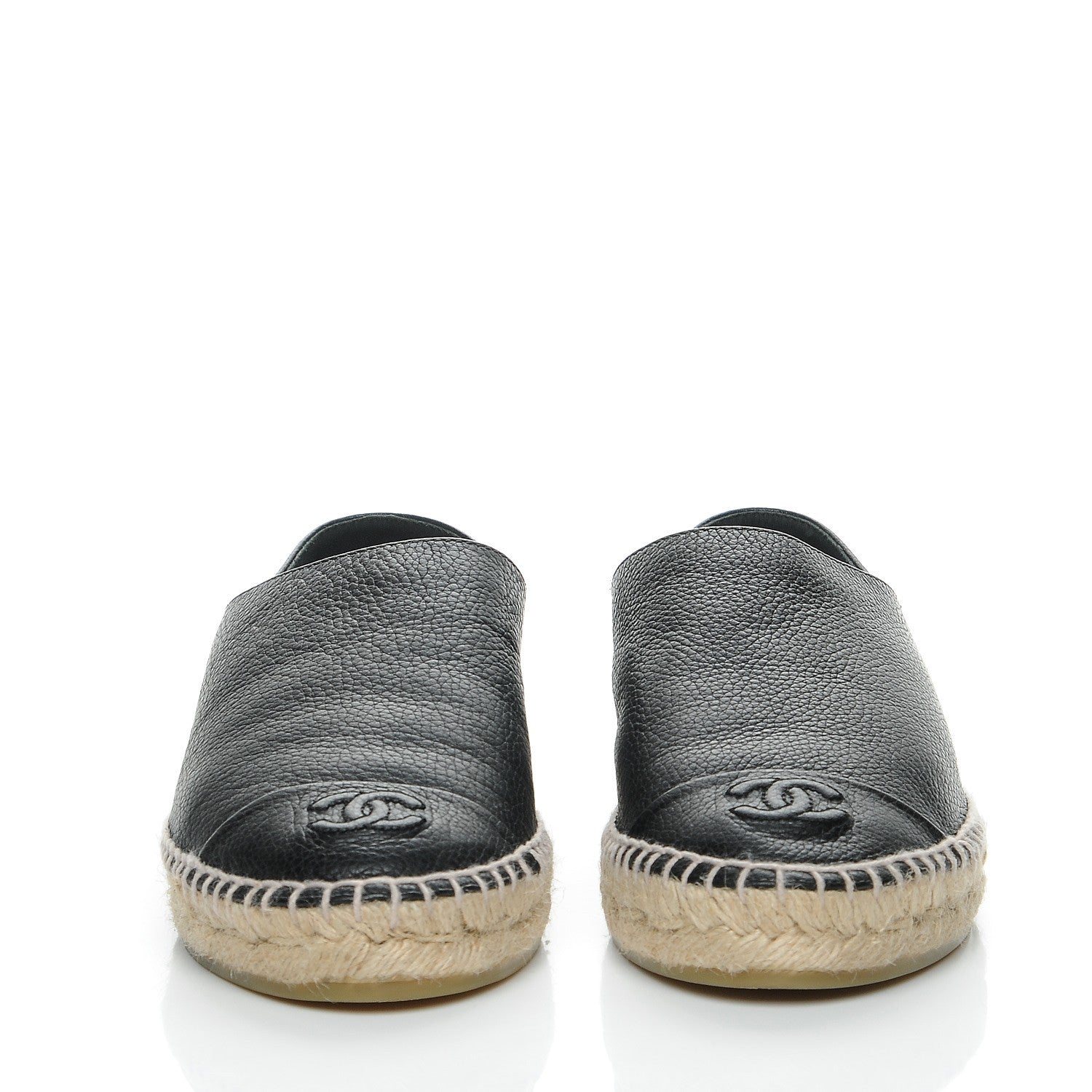 Chanel Grained Calfskin CC Espadrilles 39 Black 2 of 10