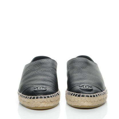 Chanel Grained Calfskin CC Espadrilles 39 Black 2 of 10