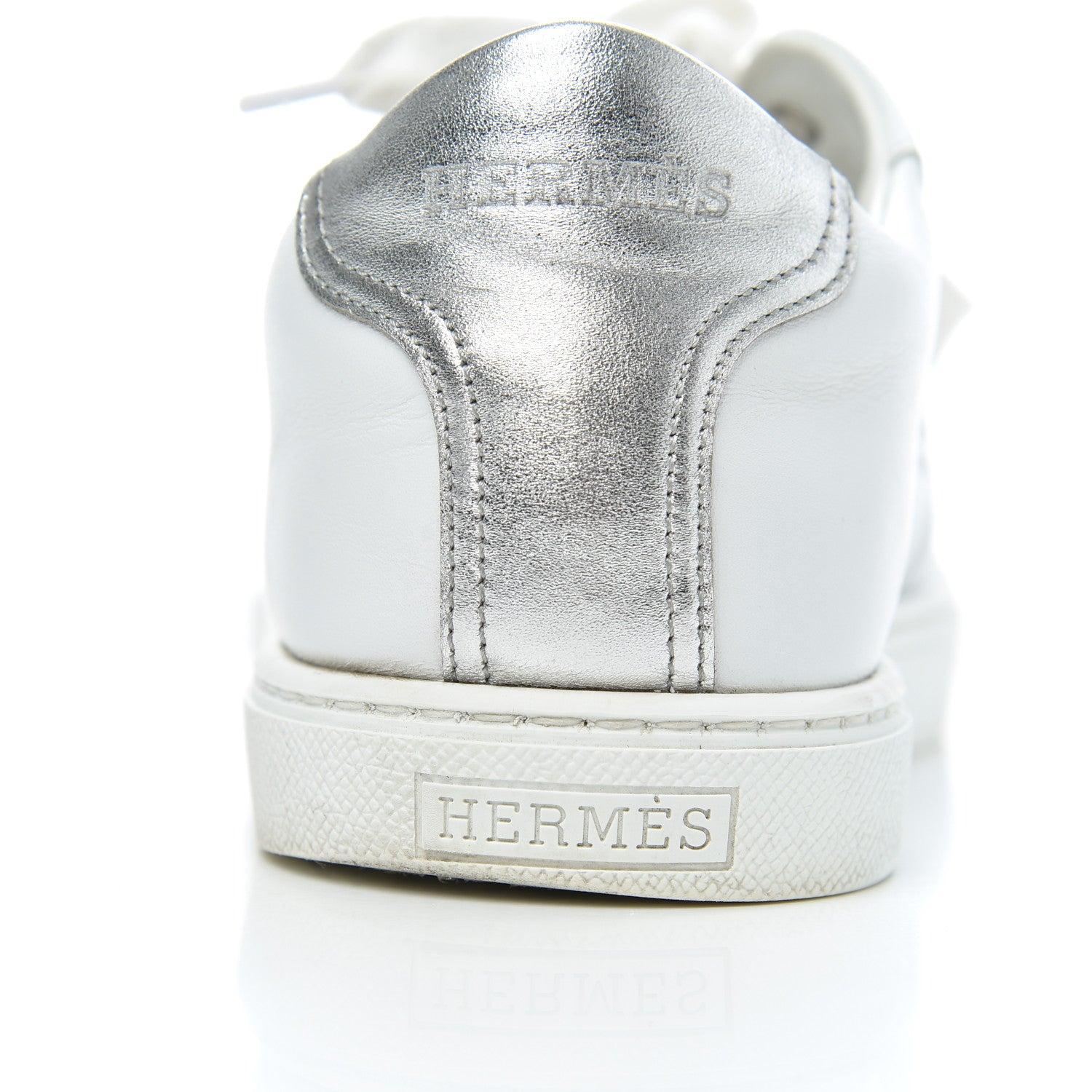 Hermes Nappa Womens Avantage Sneakers 39.5 White Argent 22 of 24