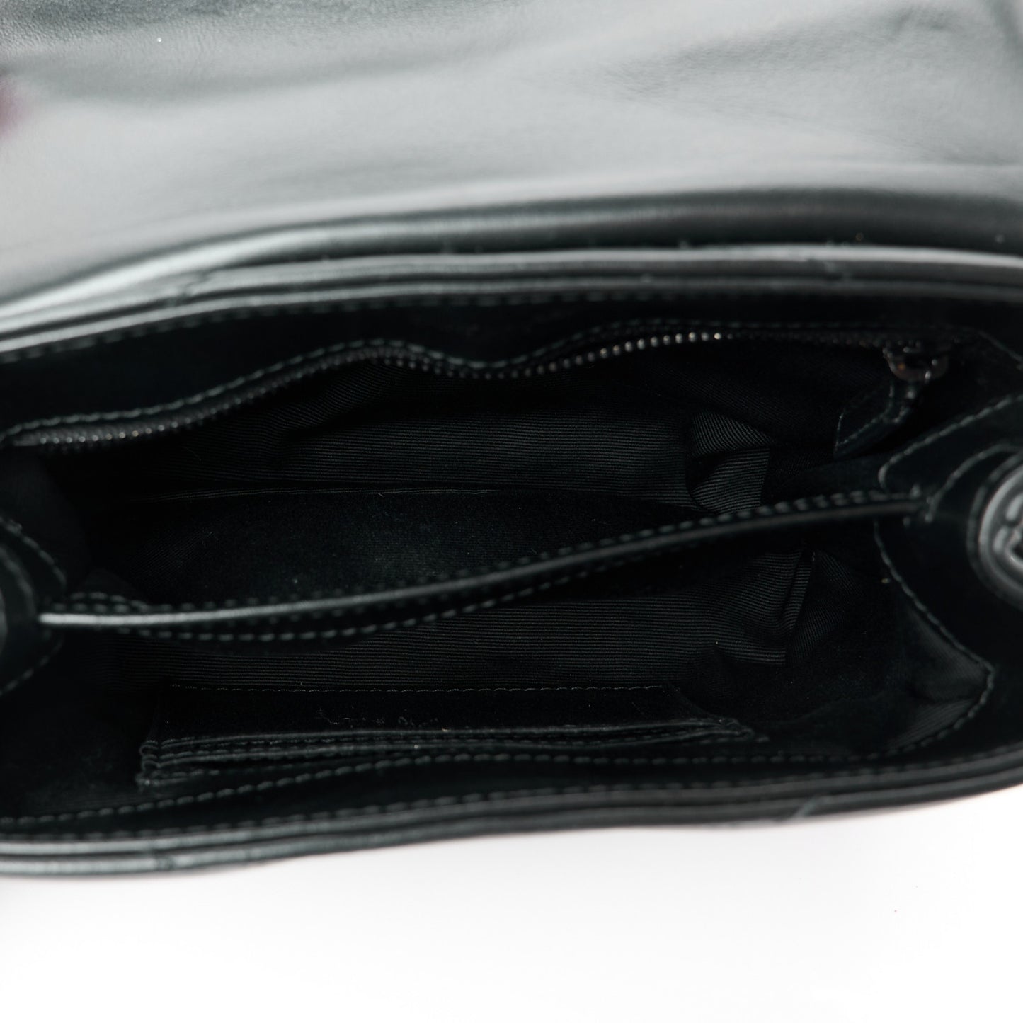 Calfskin Y Quilted Monogram Monochrome Toy Loulou Crossbody Bag Black
