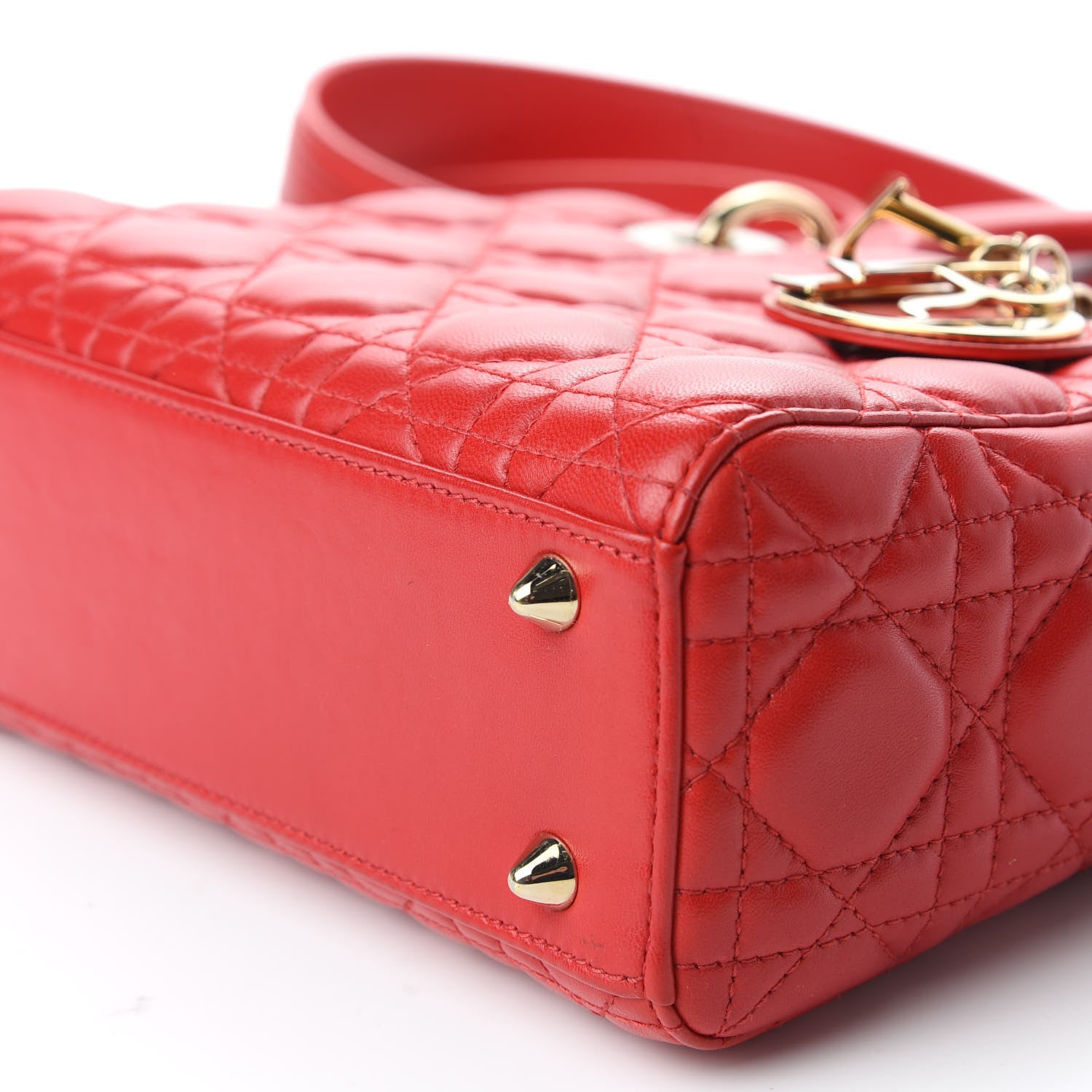 Christian Dior Lambskin Cannage Small Lucky Badges My Lady Dior Red 6 of 8