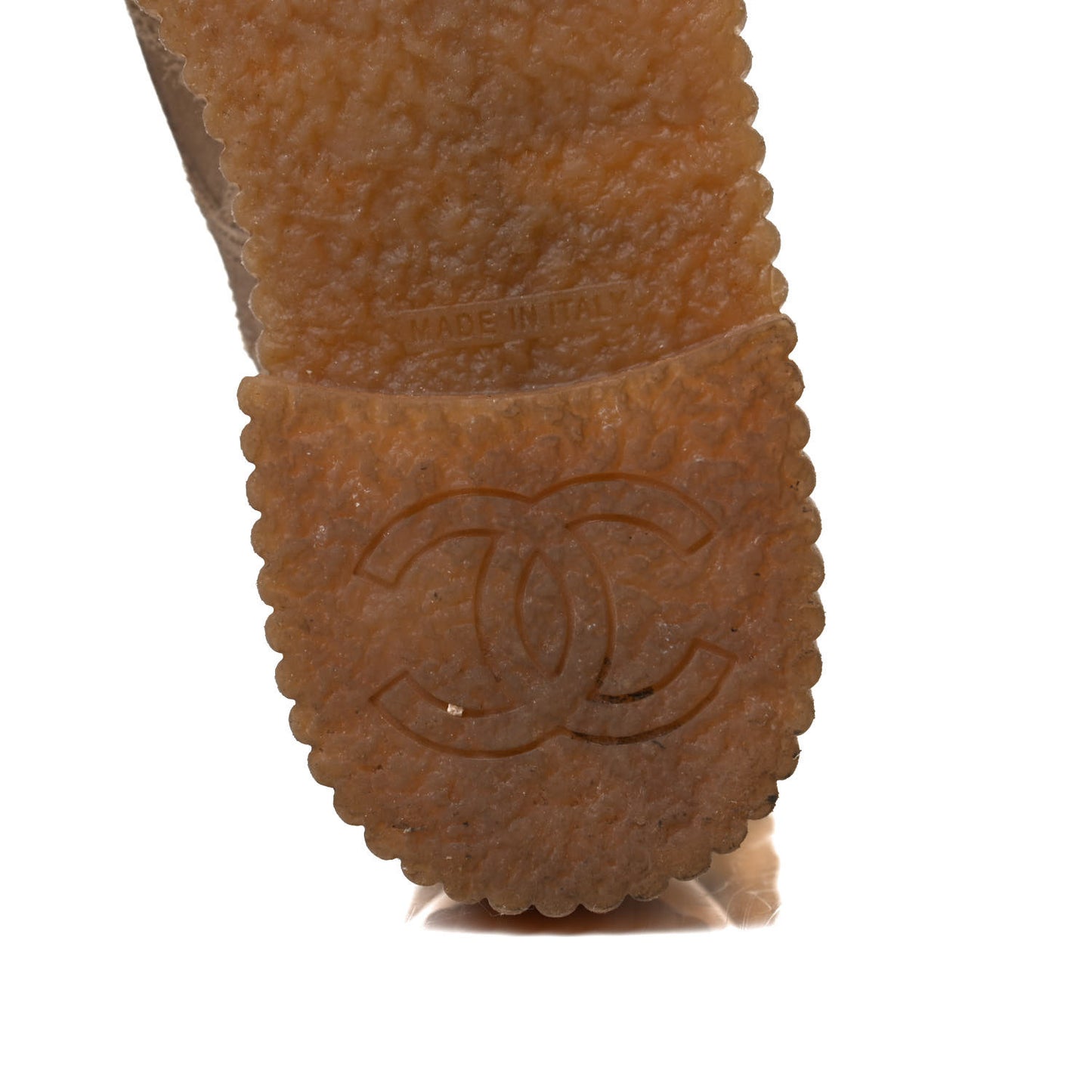 Suede Calfskin Velvet Quilted CC Combat Boots 37 Beige Yellow Gold