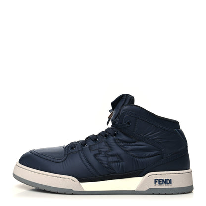 Fendi Nylon Mens Baguette Match High Top Sneakers 12 Blue Grey 1 of 9