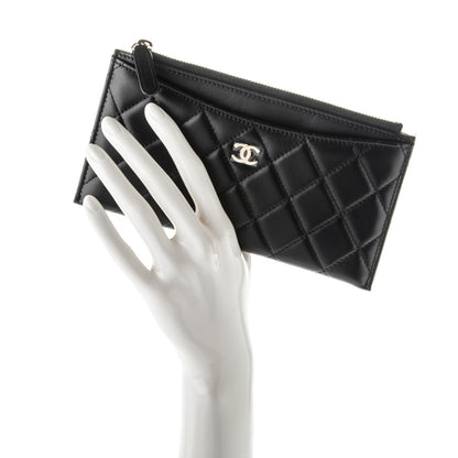 Chanel Lambskin Quilted Classic Zip Pouch Black 2 of 7