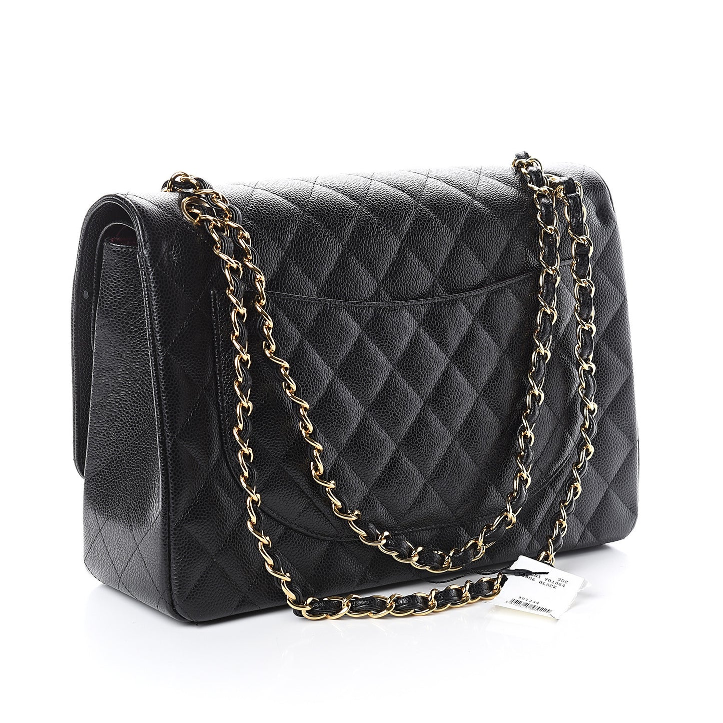 Caviar Quilted Maxi Double Flap Black
