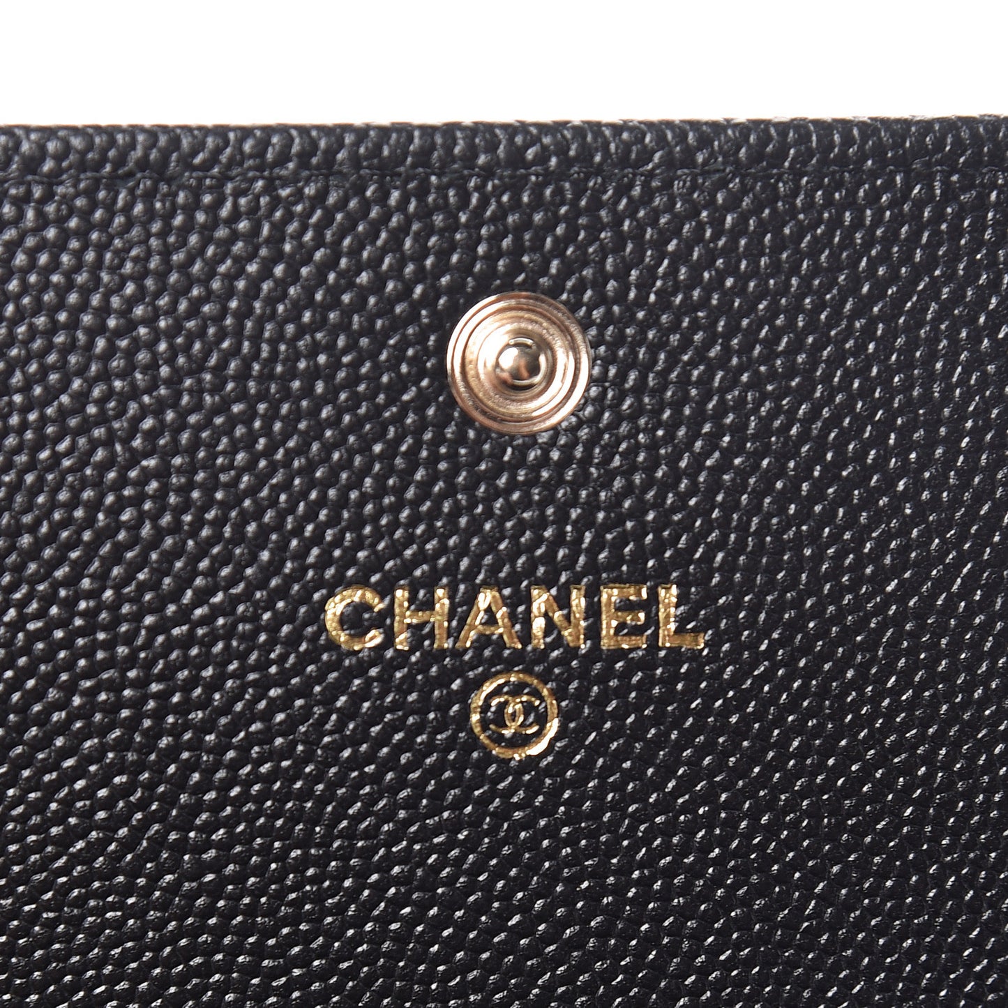 Caviar Quilted Mademoiselle Vintage Flap Wallet Black