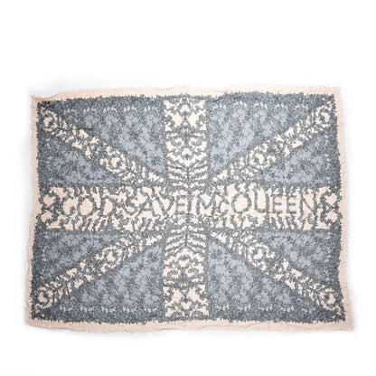 Alexander McQueen Modal Cashmere Spine Lace God Save McQueen Scarf Pink 3 of 5