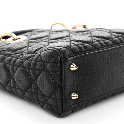 Christian Dior Grained Calfskin Cannage Small Lady Dior Black 8 of 10