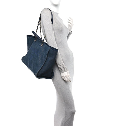 Chanel Mixed Fibers Large Deauville Tote Blue 2 of 11