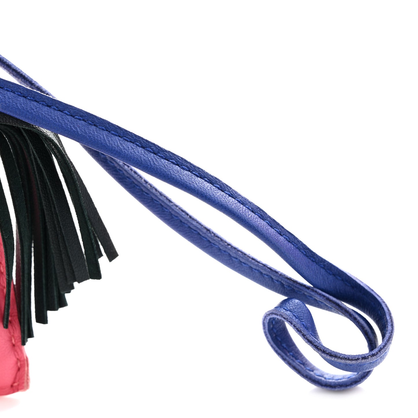 Milo Lambskin Grigri Rodeo Bag Charm MM Rose Azalee Bleu Electrique Vert Cypress