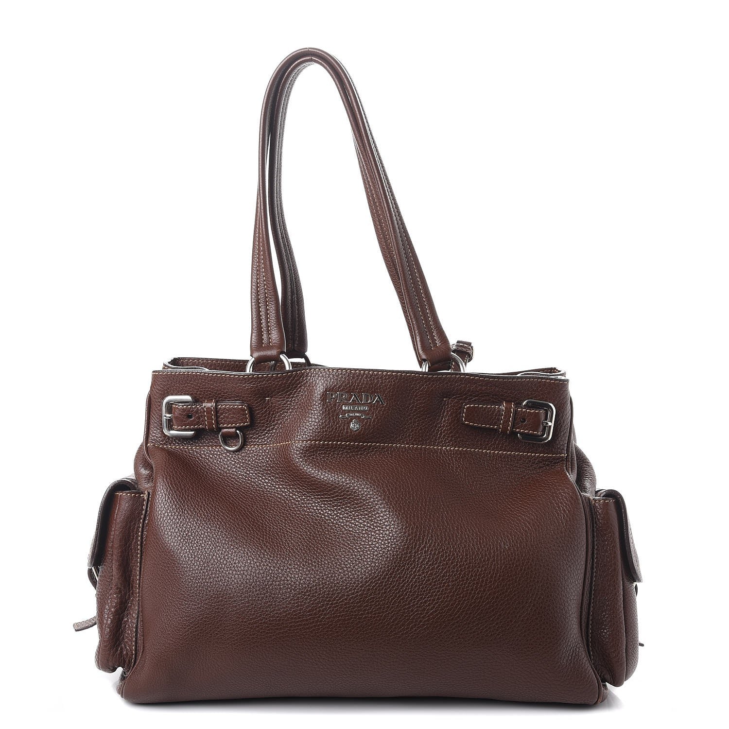 Prada Vitello Daino Shopping Tote Bruciato 1 of 10