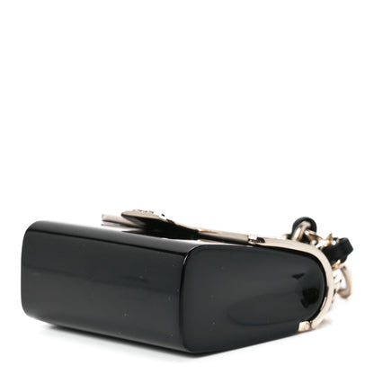 Chanel Metal Resin Lambskin Quilted Minaudiere Keychain Golden Black 8 of 10