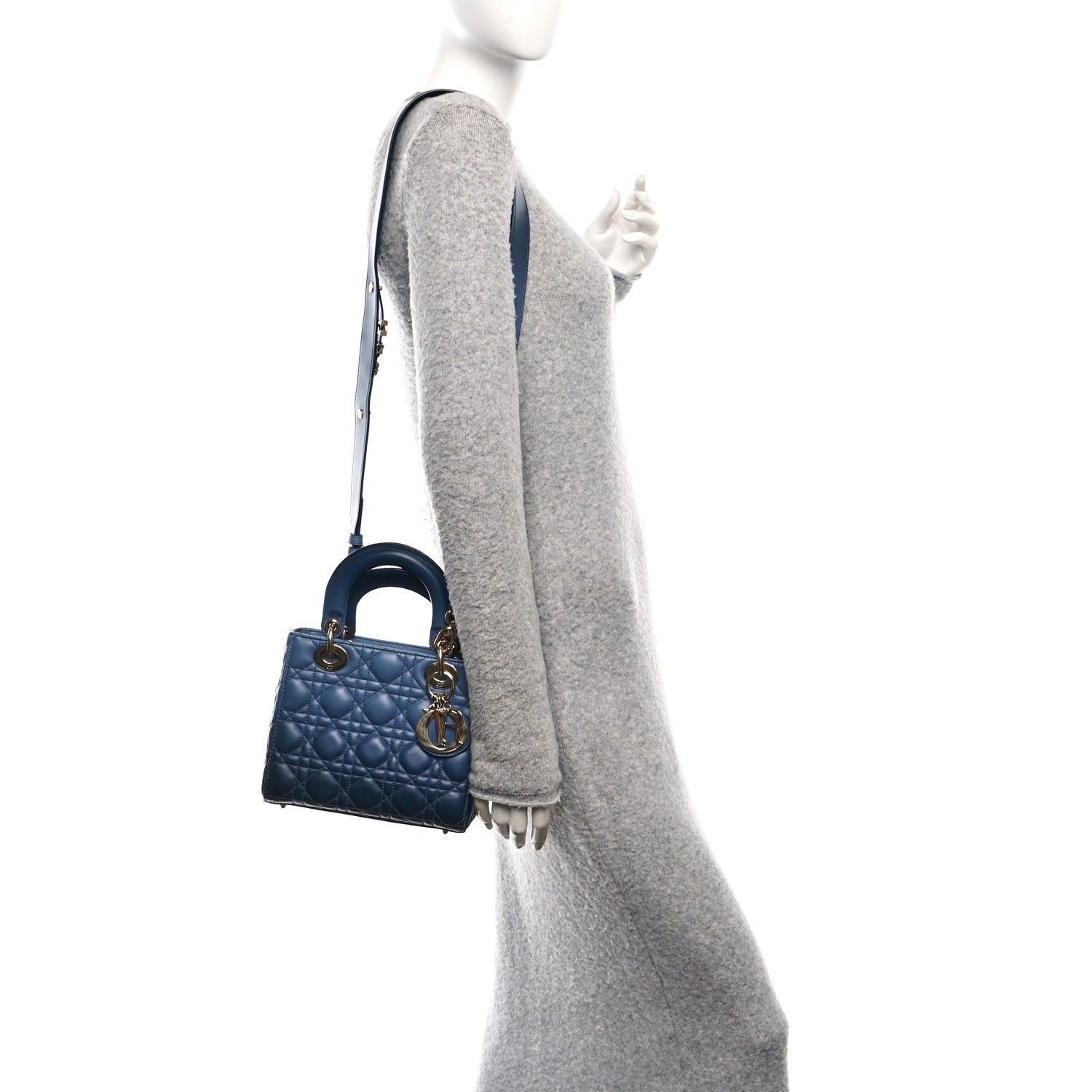 Christian Dior Lambskin Cannage Gradient Small My ABCDior Lady Dior Indigo Blue 2 of 10