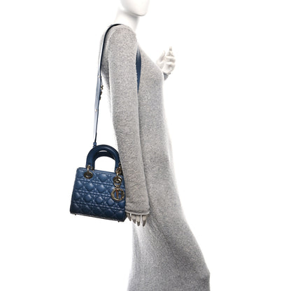 Christian Dior Lambskin Cannage Gradient Small My ABCDior Lady Dior Indigo Blue 2 of 10