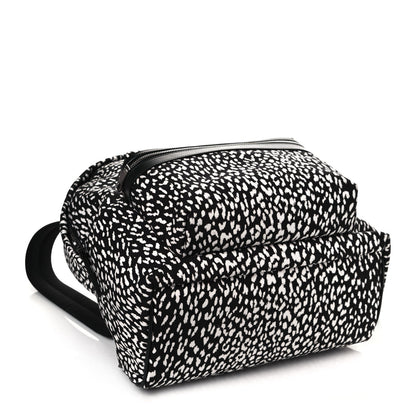 Saint Laurent Canvas Leopard Print City Backpack Black White 3 of 11