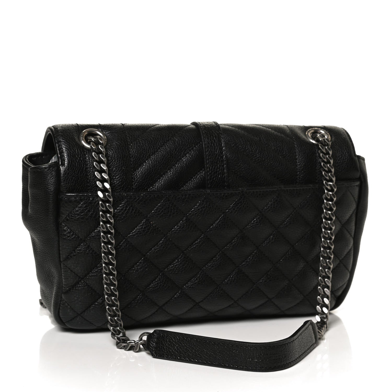 Saint Laurent Sheepskin Tri-Quilt Monogram Medium College Bag Black 3 of 10