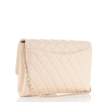 Chanel Lambskin Quilted Clutch With Chain Flap Beige Clair 2 of 8