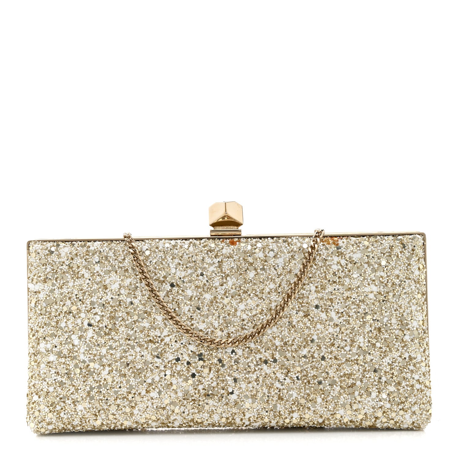 Jimmy Choo Coarse Glitter Celeste Clutch Moon Sand 1 of 11