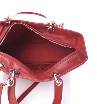 Christian Dior Lambskin Cannage Large Lady Dior Red 4 of 13