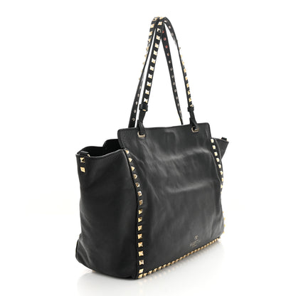 Valentino Garavani Vitello Medium Rockstud Tote Black 3 of 14
