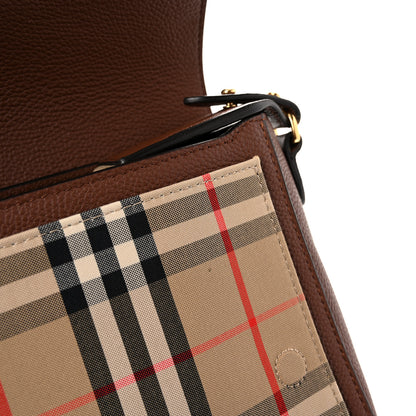 Burberry Calfskin Vintage Check Note Crossbody Bag Tan 11 of 12