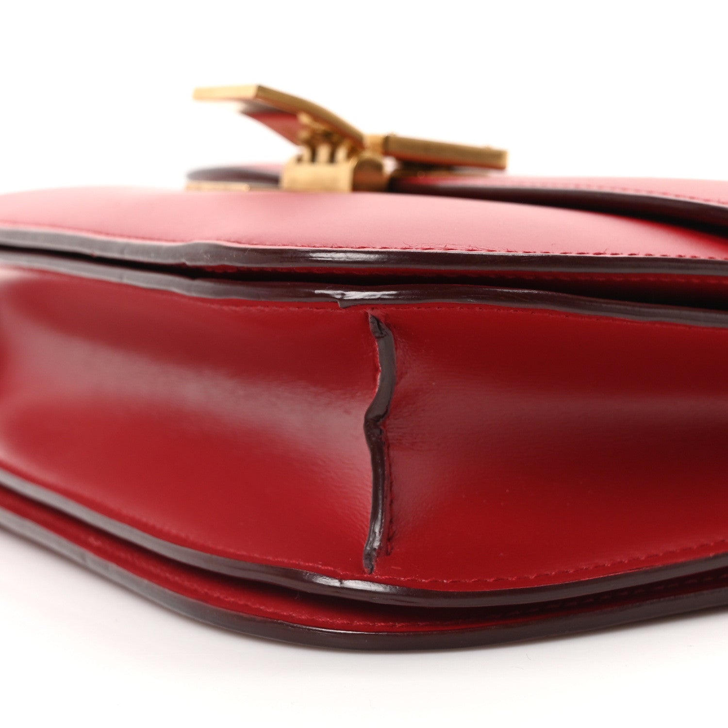 Celine Box Calfskin Medium Classic Box Flap Bag Red 10 of 10