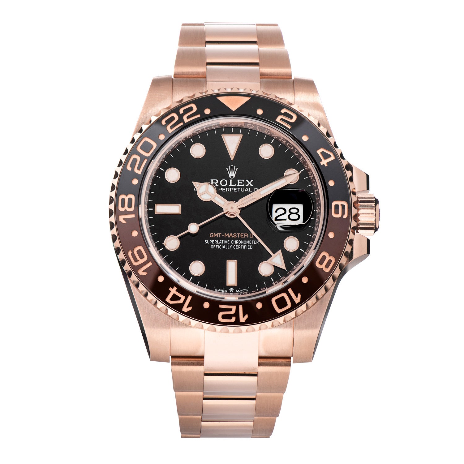 Rolex 18K Everose Gold 40mm GMT-Master II Root Beer Watch 126715CHNR 1 of 4
