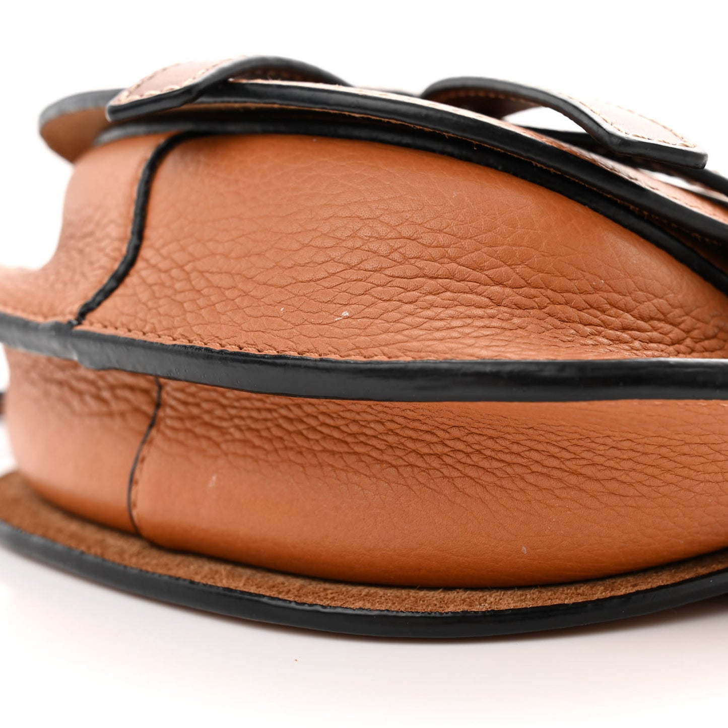 Grained Calfskin Mini Gate Crossbody Bag Caramel Pecan