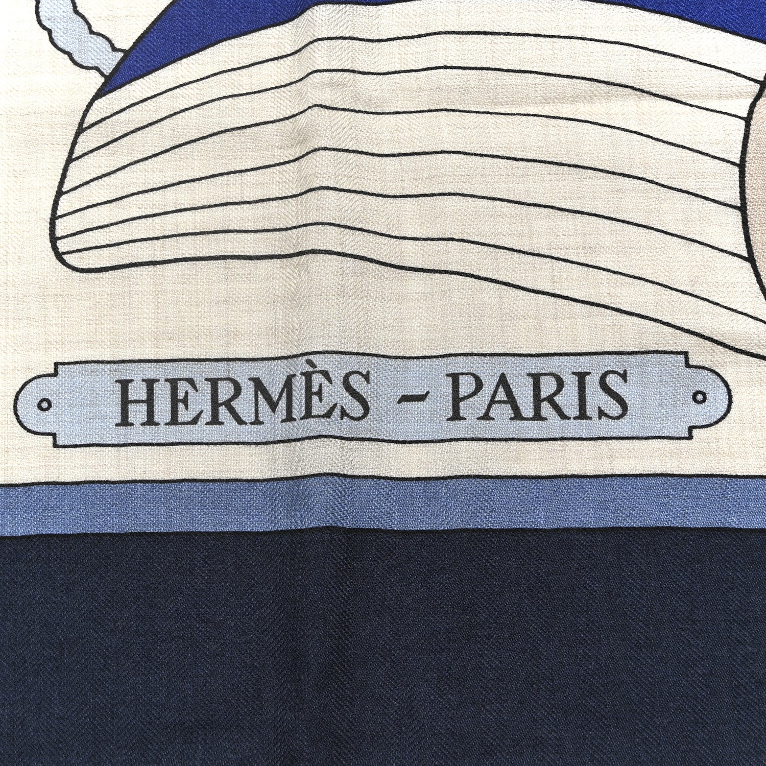 Hermes Cashmere Silk Thalassa Shawl 140 Marine Naturel Ciel 2 of 5