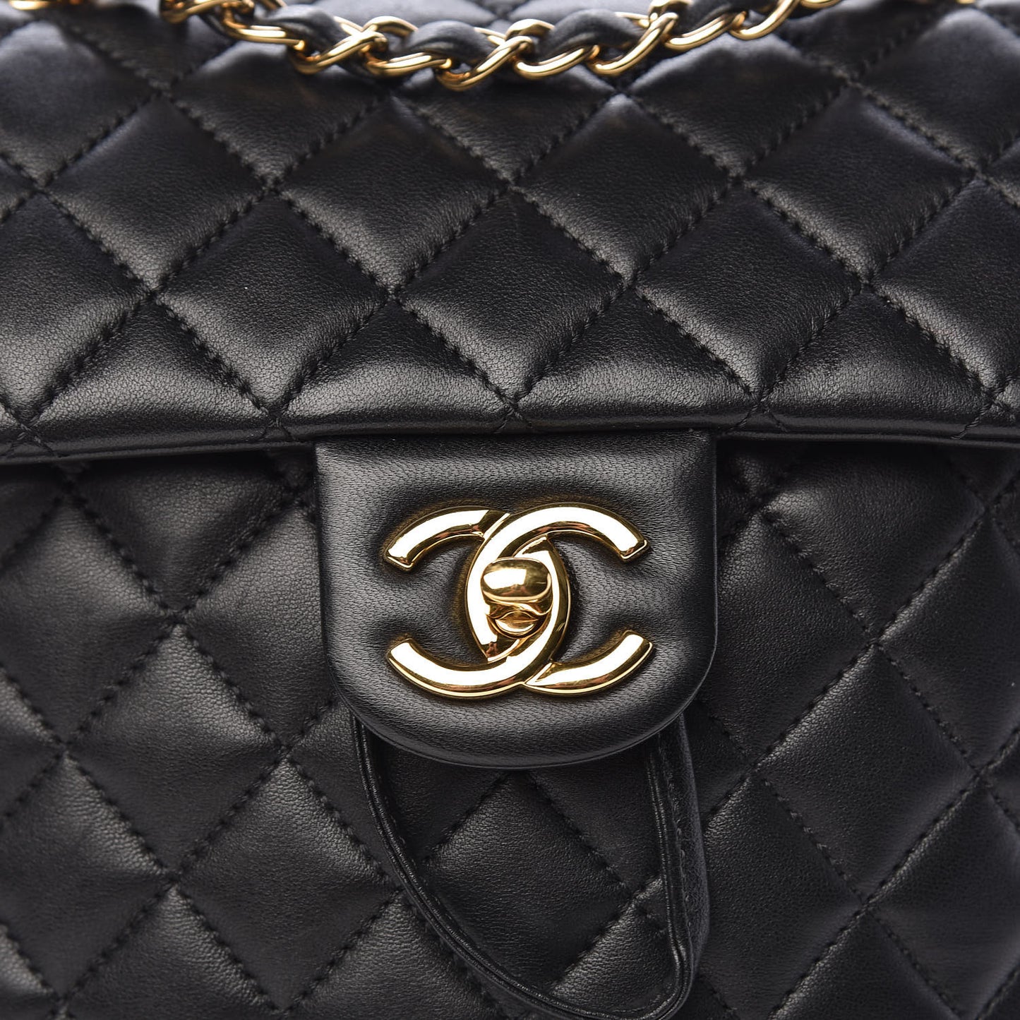 Lambskin Quilted Small Urban Spirit Backpack Black