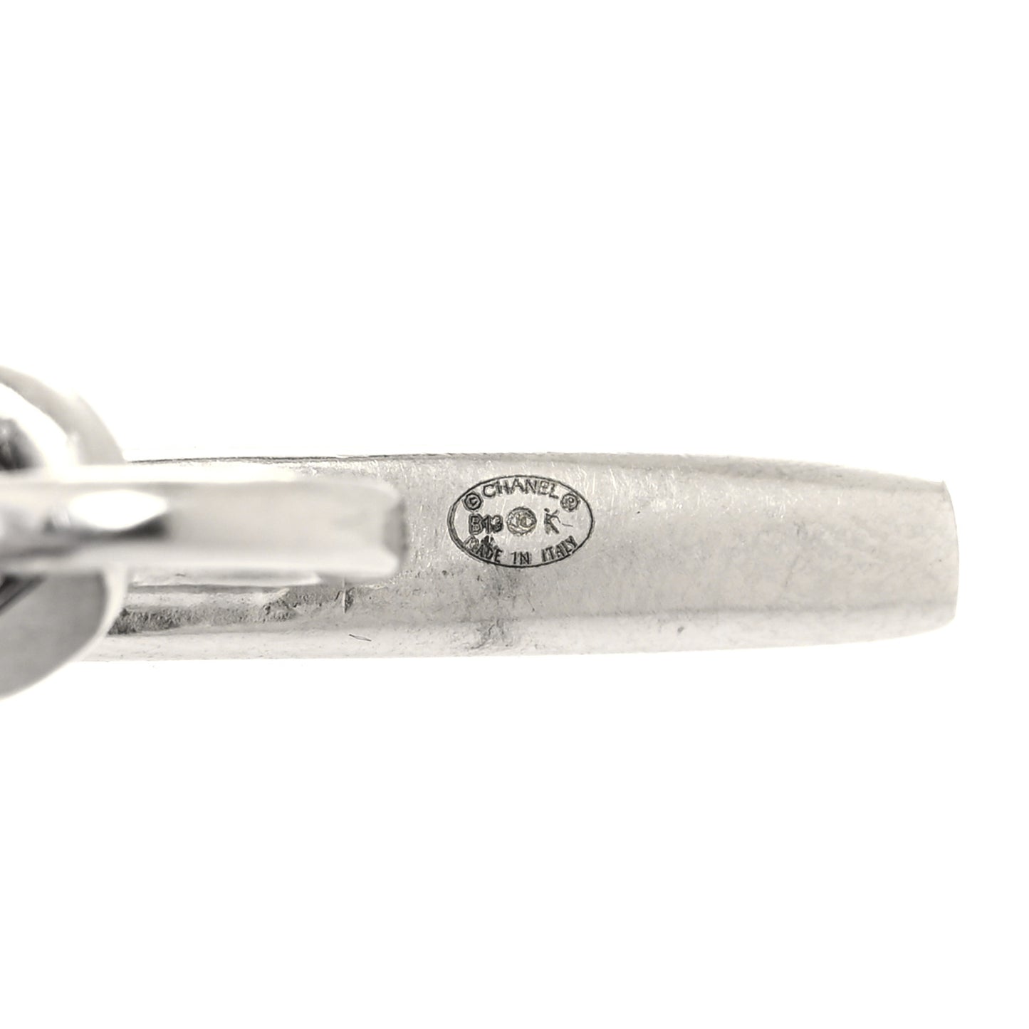 Metal Chain Link CC Bracelet Silver Ruthenium