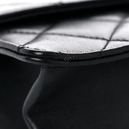 Chanel Goatskin Quilted Pearl Chain Flap Bag Black 10 of 14