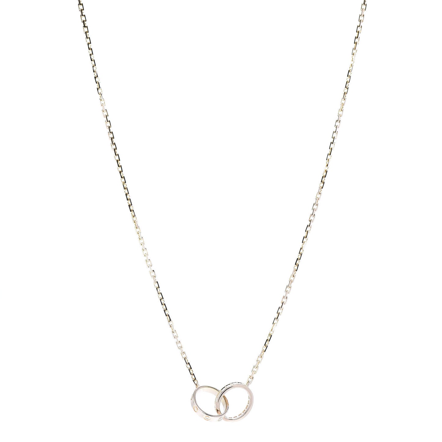 18K Pink Gold Diamond Interlocking LOVE Necklace