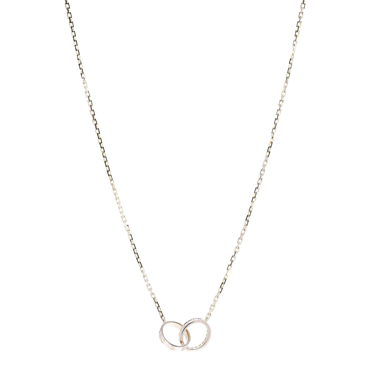 Cartier 18K Pink Gold Diamond Interlocking LOVE Necklace 1 of 6