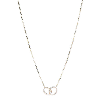 Cartier 18K Pink Gold Diamond Interlocking LOVE Necklace 1 of 6