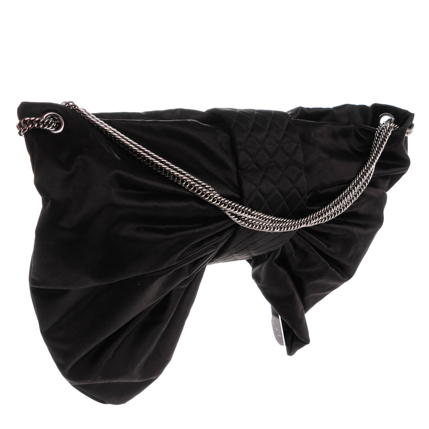 Satin Large Bow Bag Black