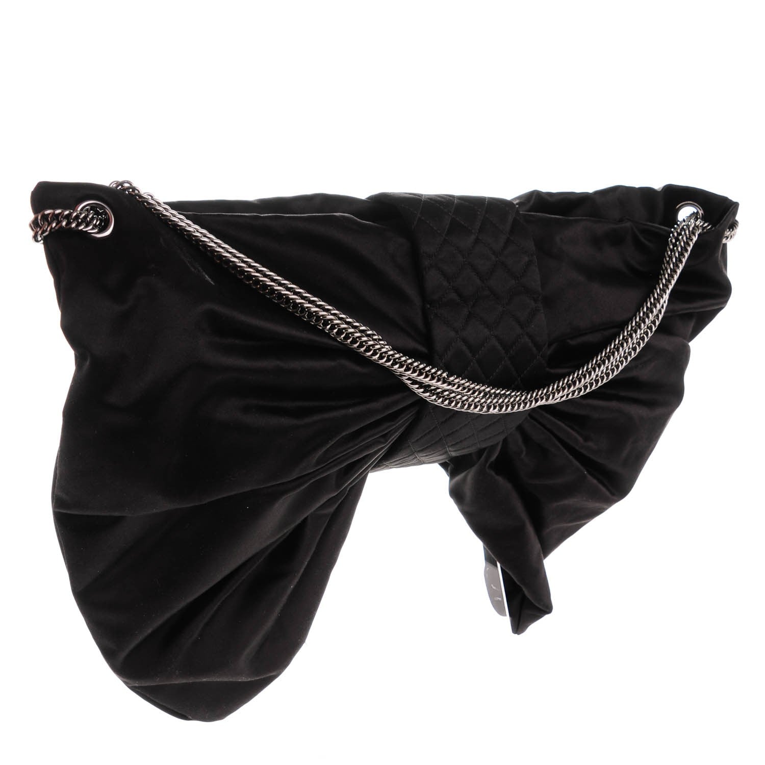 Chanel Satin Large Bow Bag Black 3 of 7