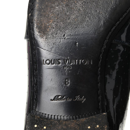 Louis Vuitton Patent Calfskin Perforated Mens Loafers 8 Navy 7 of 11